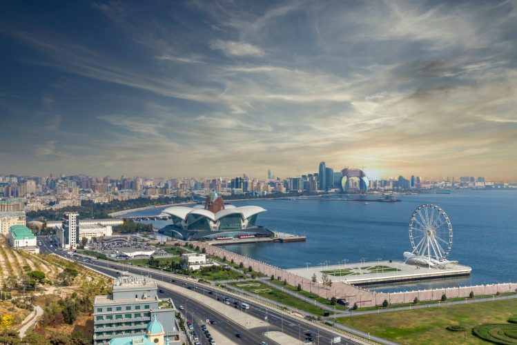 Baku,,Azerbaijan,-,October,1,,2021:,Beautiful,City,From,Top